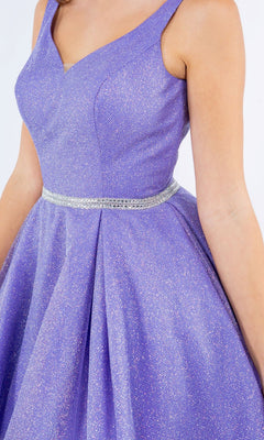 Short Princess Glitter Homecoming Dress - PromGirl Blue / Small Short Princess Glitter Homecoming Dress - PromGirl Blue / Small