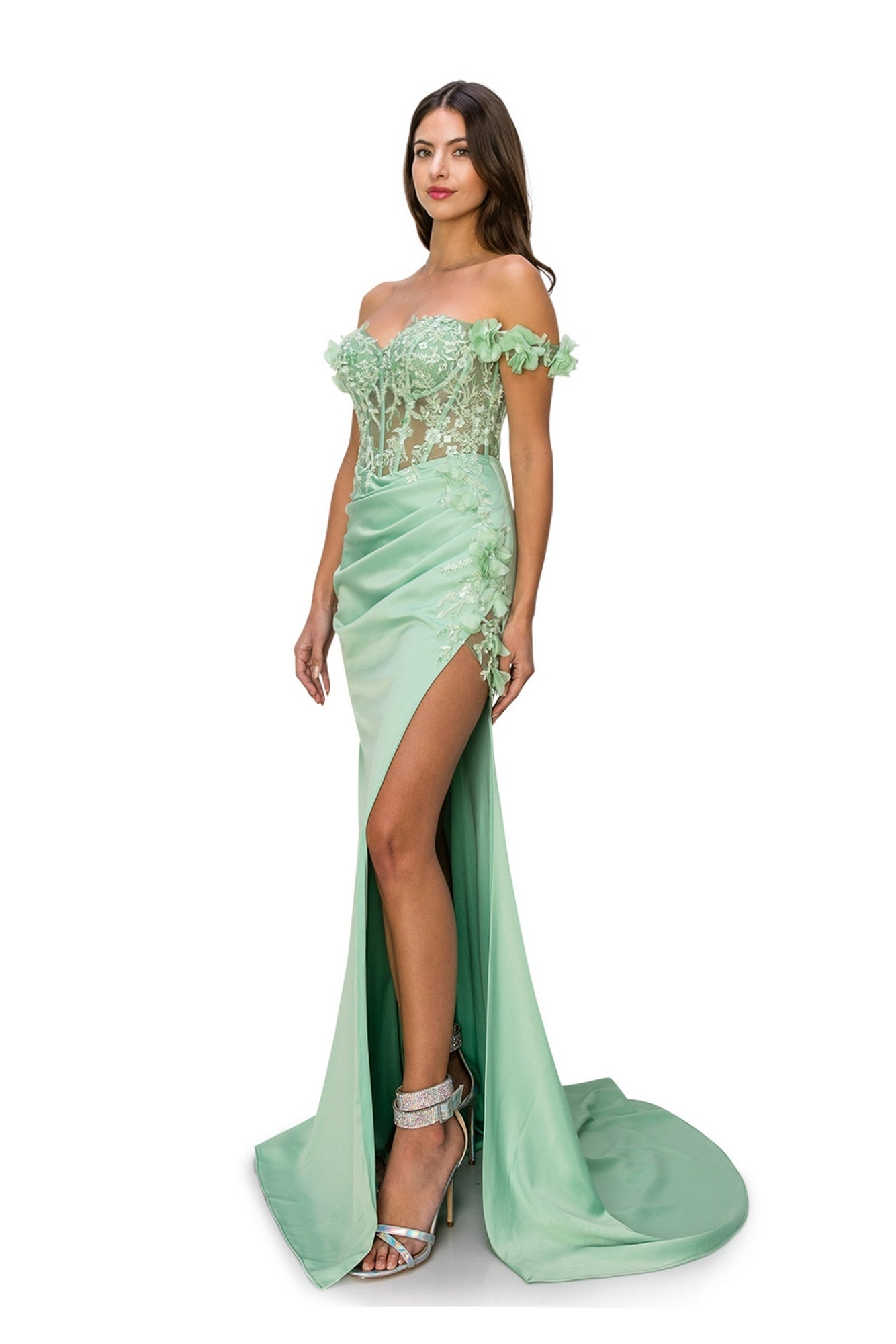 Off-the-Shoulder Long Floral Prom Dress 8050J