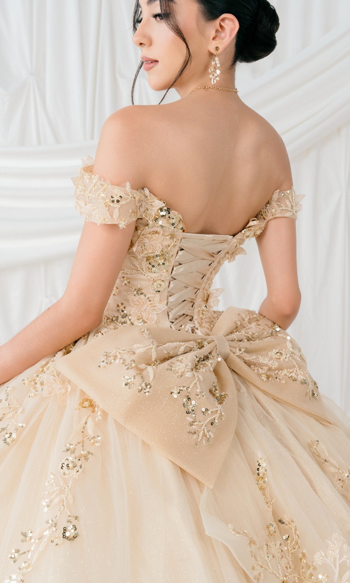 cream dress with gold Tiered Cotton Voile Strappy Maxi Dress, Carlin Cream Gold, Small