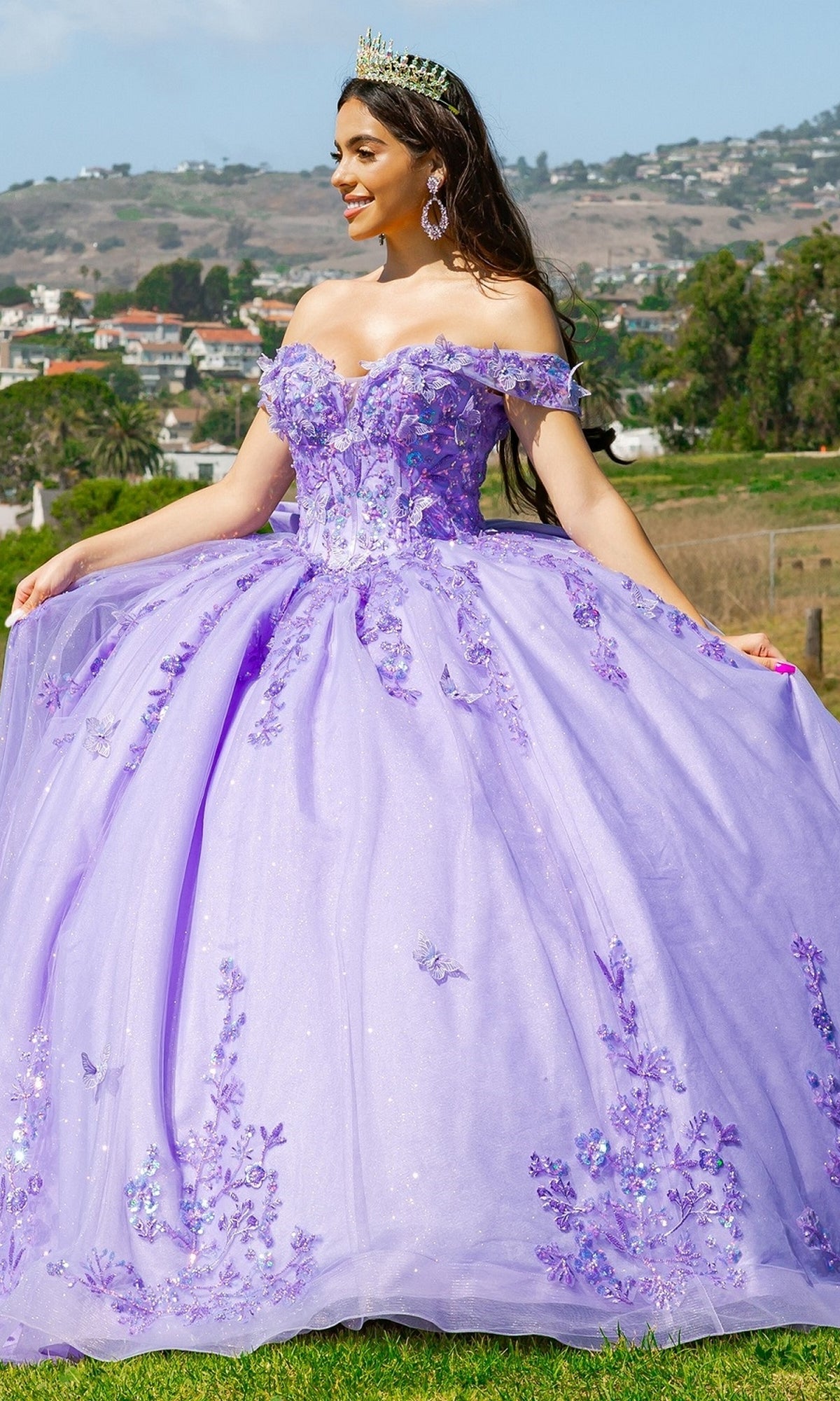 cinderella dresses for prom Cinderella Couture 8111J Long Quinceanera Dress Lilac / Small