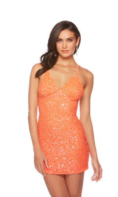 Alyce Empire-Waist Short Sequin Hoco Dress 84000 Black / 000