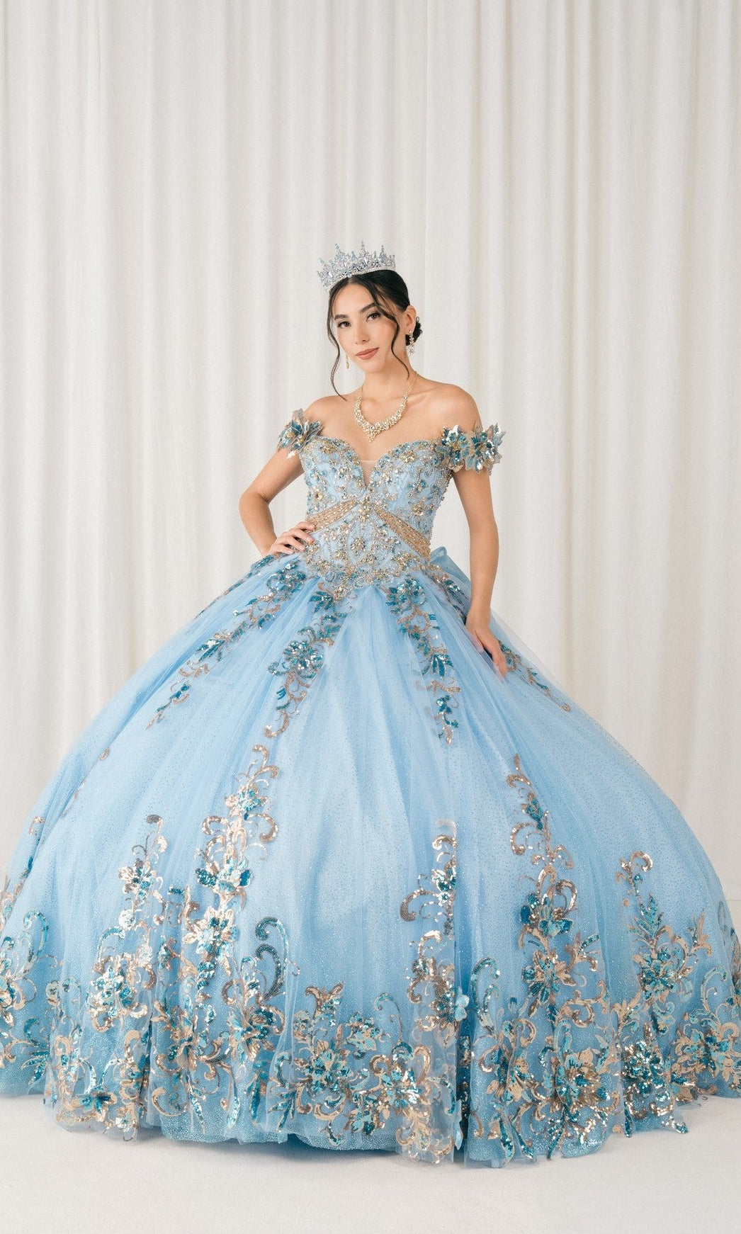 Cinderella Couture 8420JQ Long Quinceanera Dress Pink / Medium