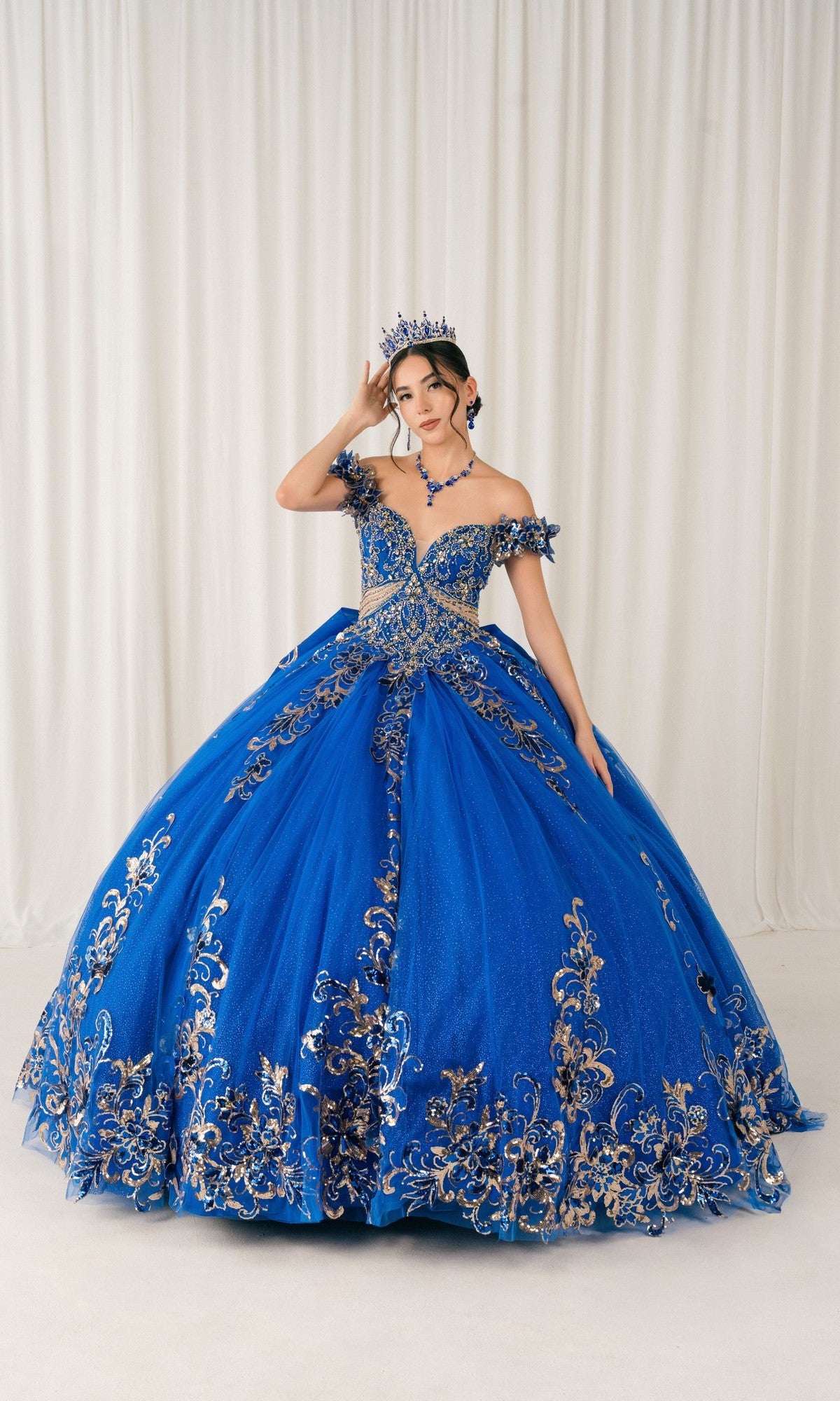 Cinderella Couture 8420JQ Long Quinceanera Dress Pink / Medium