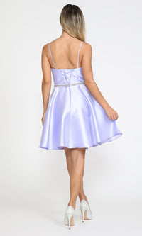 Short Mikado Homecoming Dress 8420 with Pockets