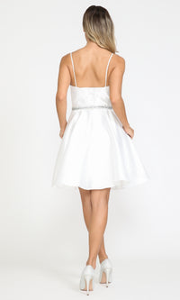 Short Mikado Homecoming Dress 8420 with Pockets