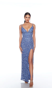 Alyce Designer Backless Sequin Prom Dress 88005