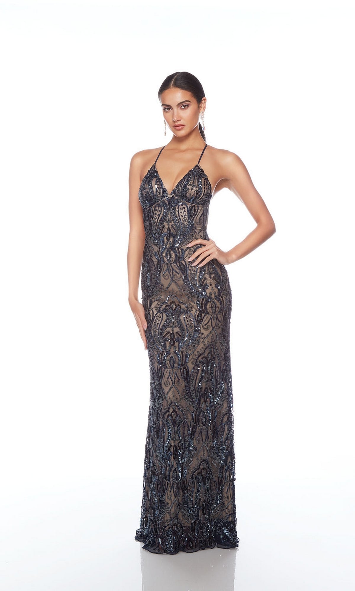 Alyce Backless Sequin Sheath Prom Dress 88006