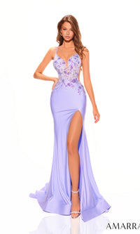 Strappy-Back Amarra Tight Long Prom Dress 88747