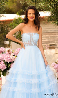 Amarra Strapless Sheer-Bodice Prom Ball Gown 88794