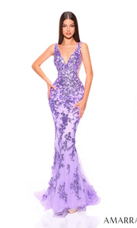 Sheer-Sides Long Sequin Mermaid Prom Dress 88832