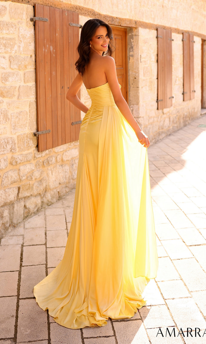 Amarra Side-Sash Strapless Long Prom Dress 88835