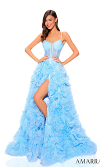 Amarra Long Ruffled A-Line Prom Ball Gown 88873