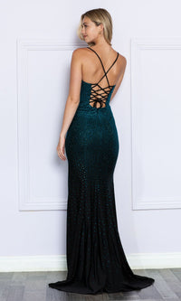 Contrasting Beads Long Black Prom Dress 8892