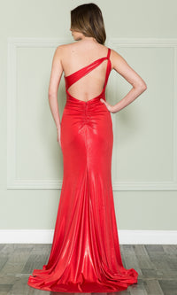 One-Shoulder Long Shimmer Prom Dress 8904