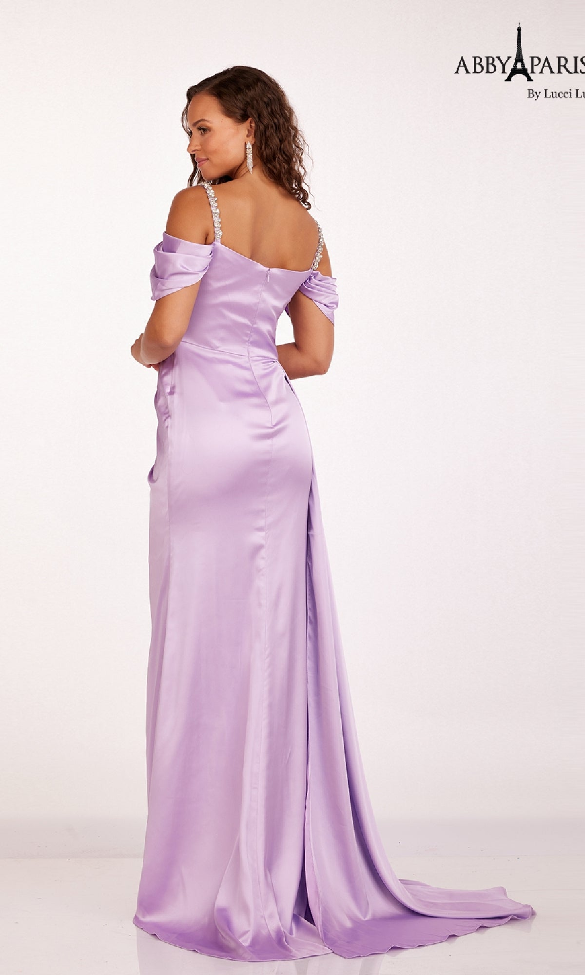 Long Satin Prom Dress: Abby Paris 90210