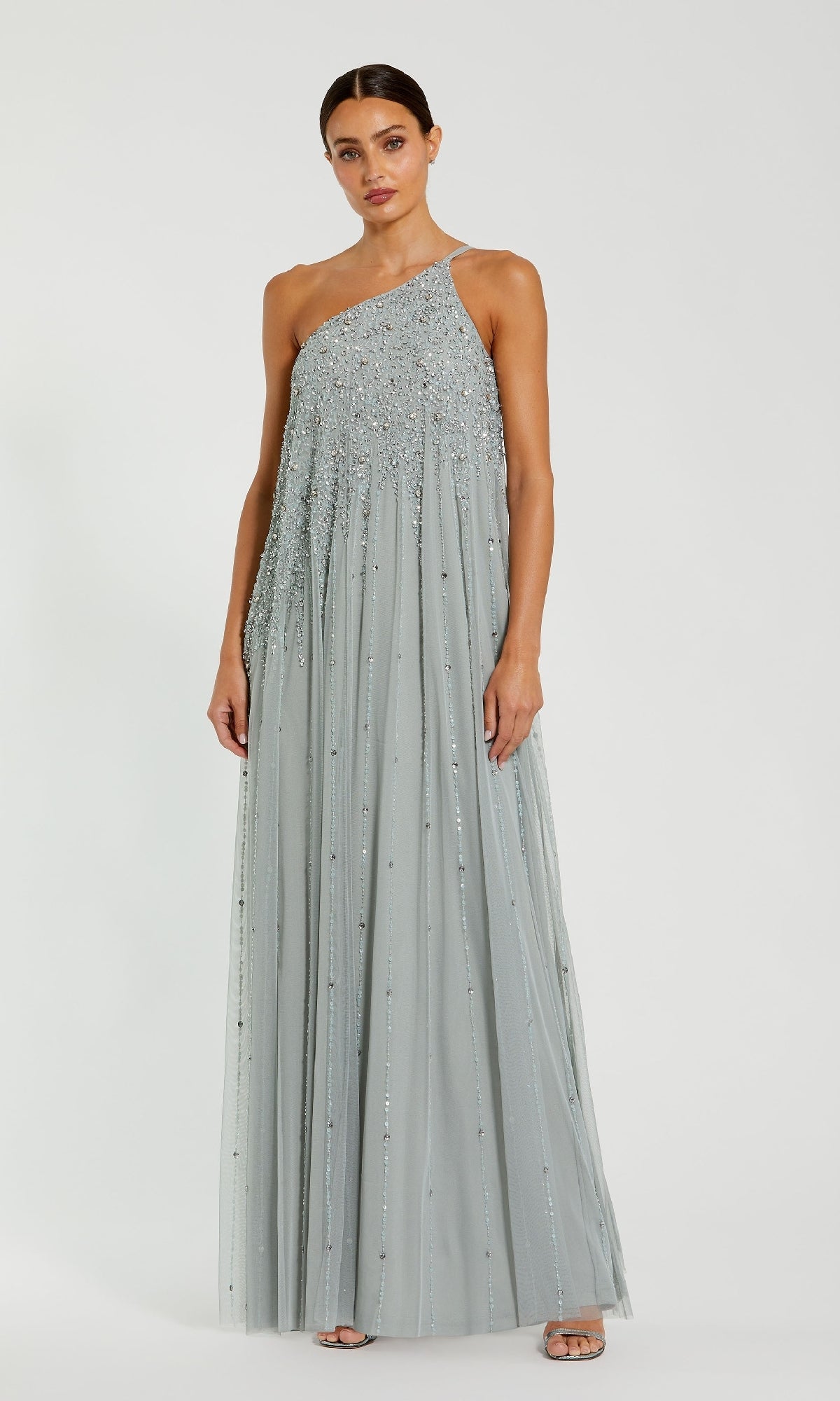 One-Shoulder Long Formal Dress: Mac Duggal 9224