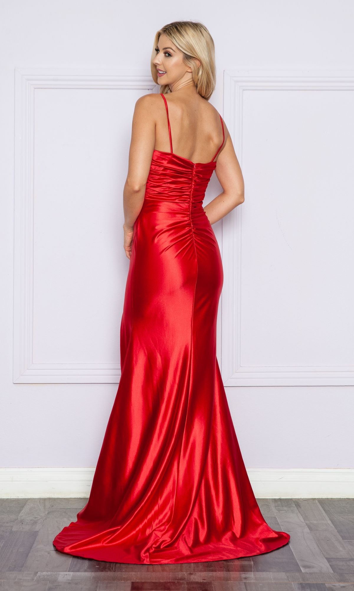 Long Sweetheart Ruched Prom Dress 9254
