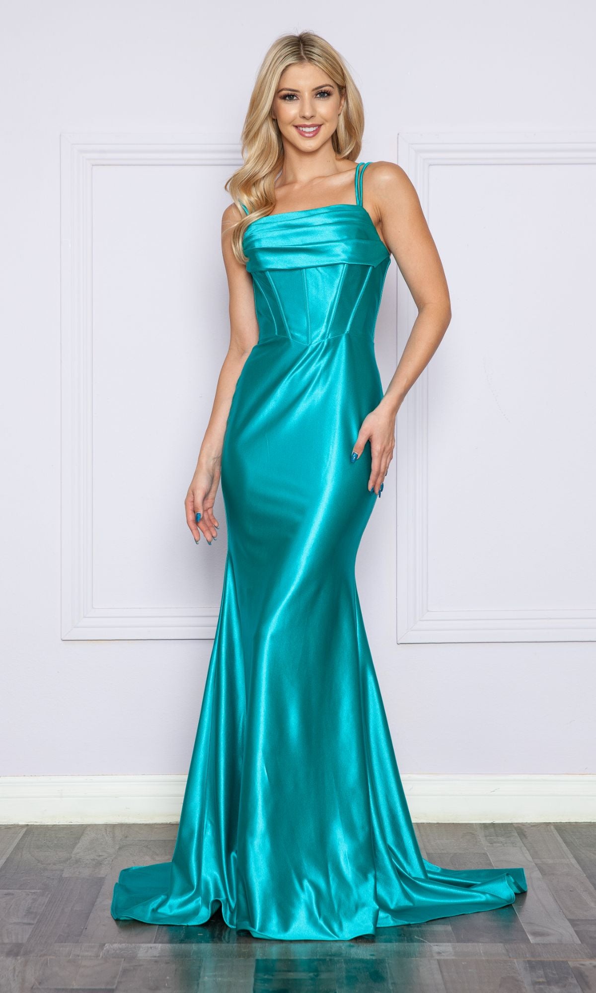 Corset-Bodice Long Formal Prom Dress 9258