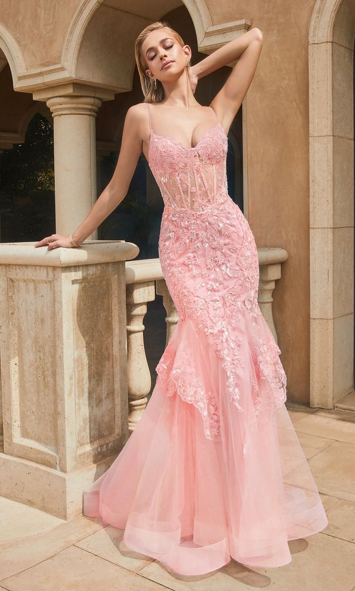 Lace-Corset Long Mermaid Prom Dress 9316
