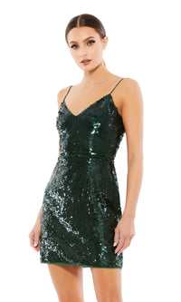 Dark Emerald Green Sequin Cocktail Dress 93646