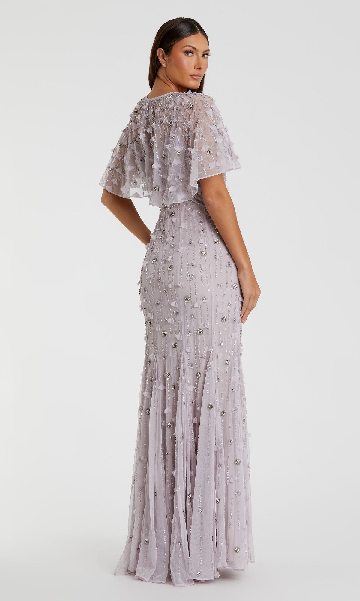mac duggal off the shoulder beaded fit and flare dress Mac Duggal Women's Beaded Applique Off The Shoulder Mermaid Gown - Pink - Size 12