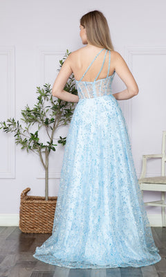 One-Shoulder Embroidered Long Prom Dress 9372 Lilac / XSmall One-Shoulder Embroidered Long Prom Dress 9372 Lilac / XSmall