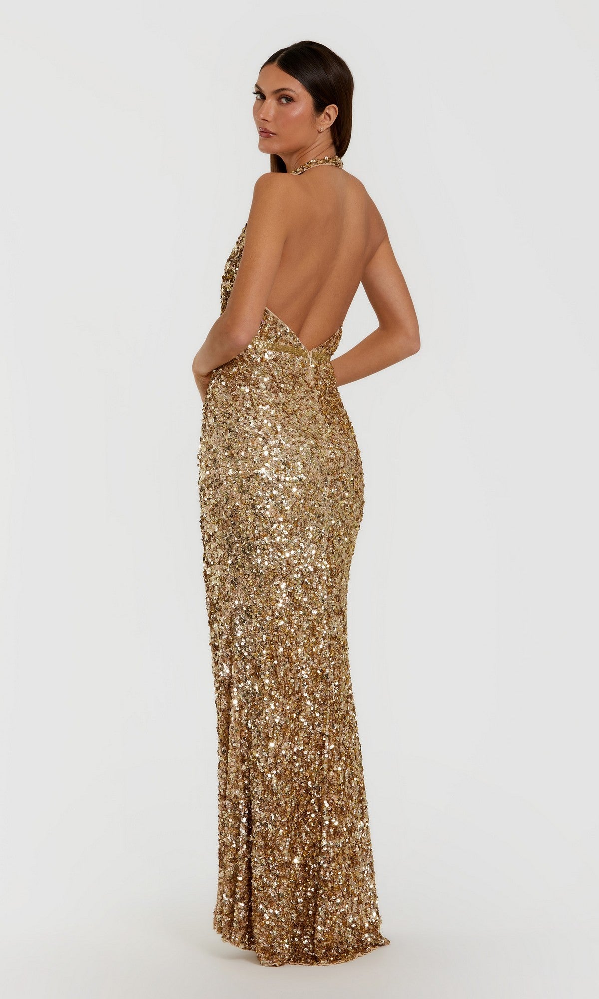 mac duggal gold sequin dress Halter Column Gown Color:Black Hot Pink FRANCO SARTO style bodice Lekwk Midi Dresses for
