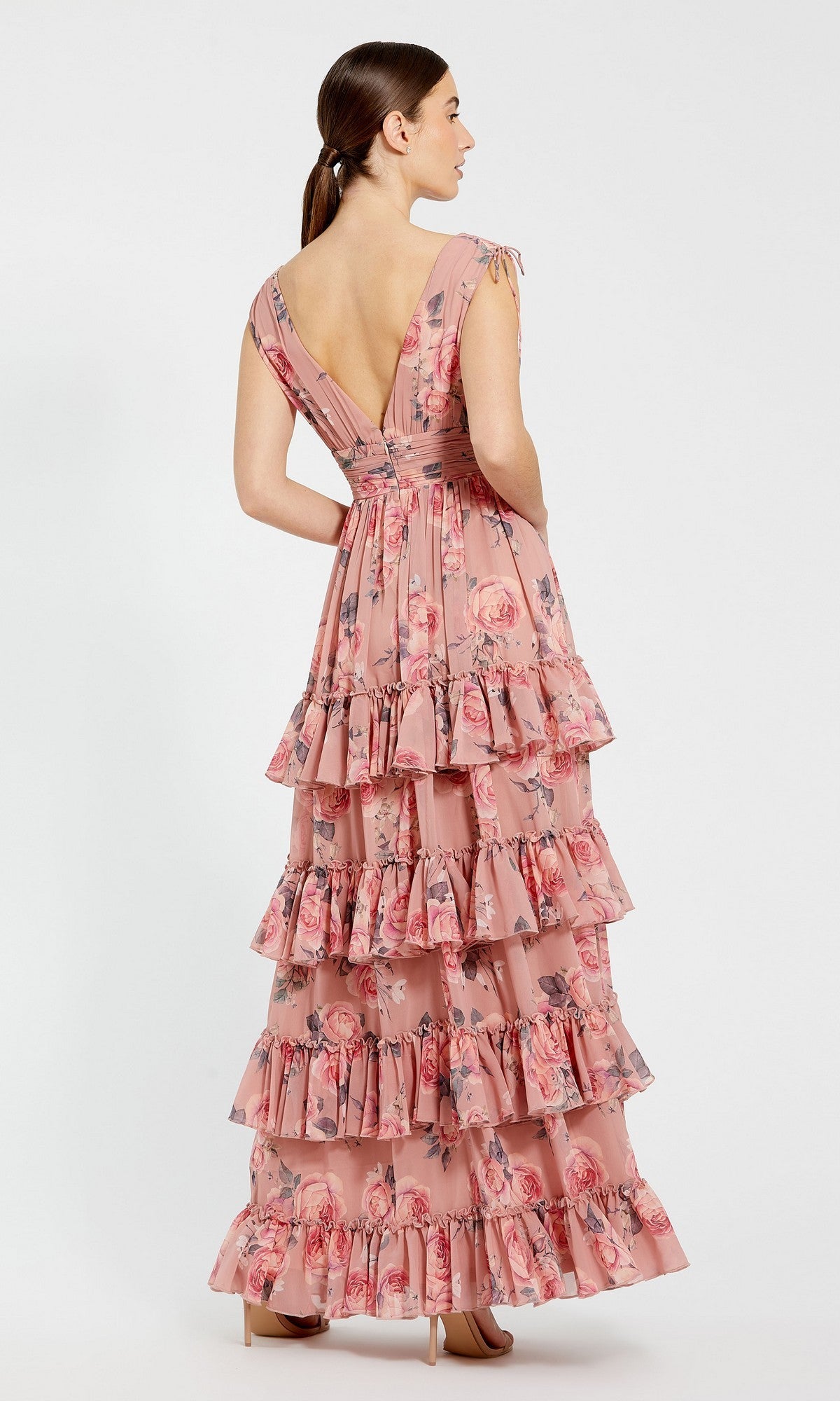 chiffon maxi dress pink floral Sweet Side Floral Chiffon Maxi Dress - Pink/combo