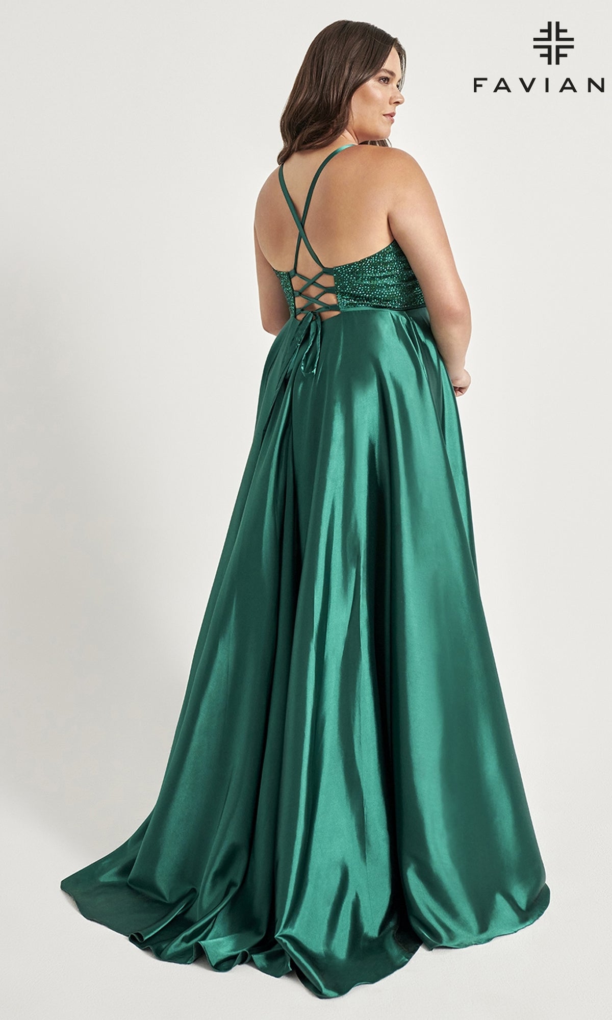 Strappy-Back Faviana Plus-Size Prom Dress - PromGirl Black / 14W Strappy-Back Faviana Plus-Size Prom Dress - PromGirl Black / 14W