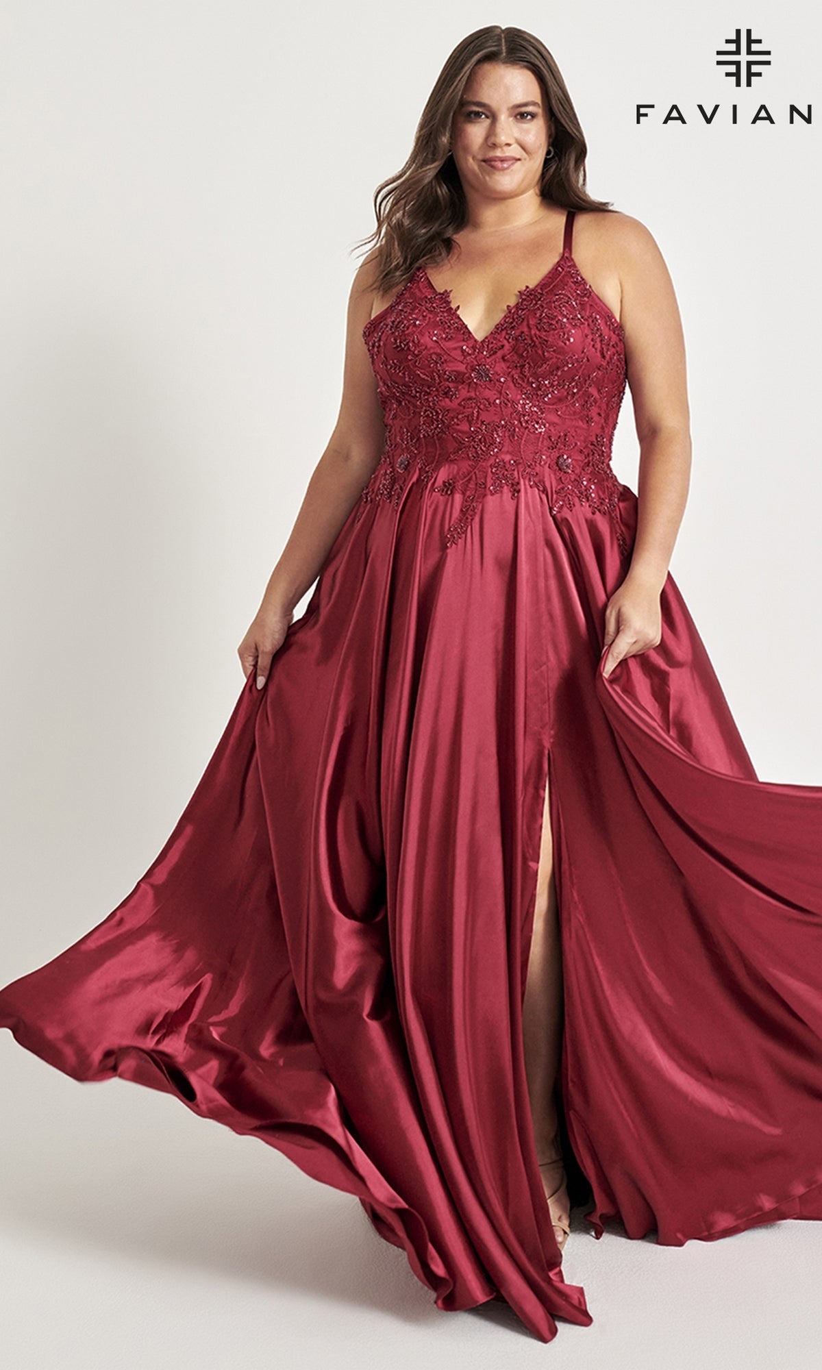 Corset-Back Faviana Plus-Size Prom Dress
