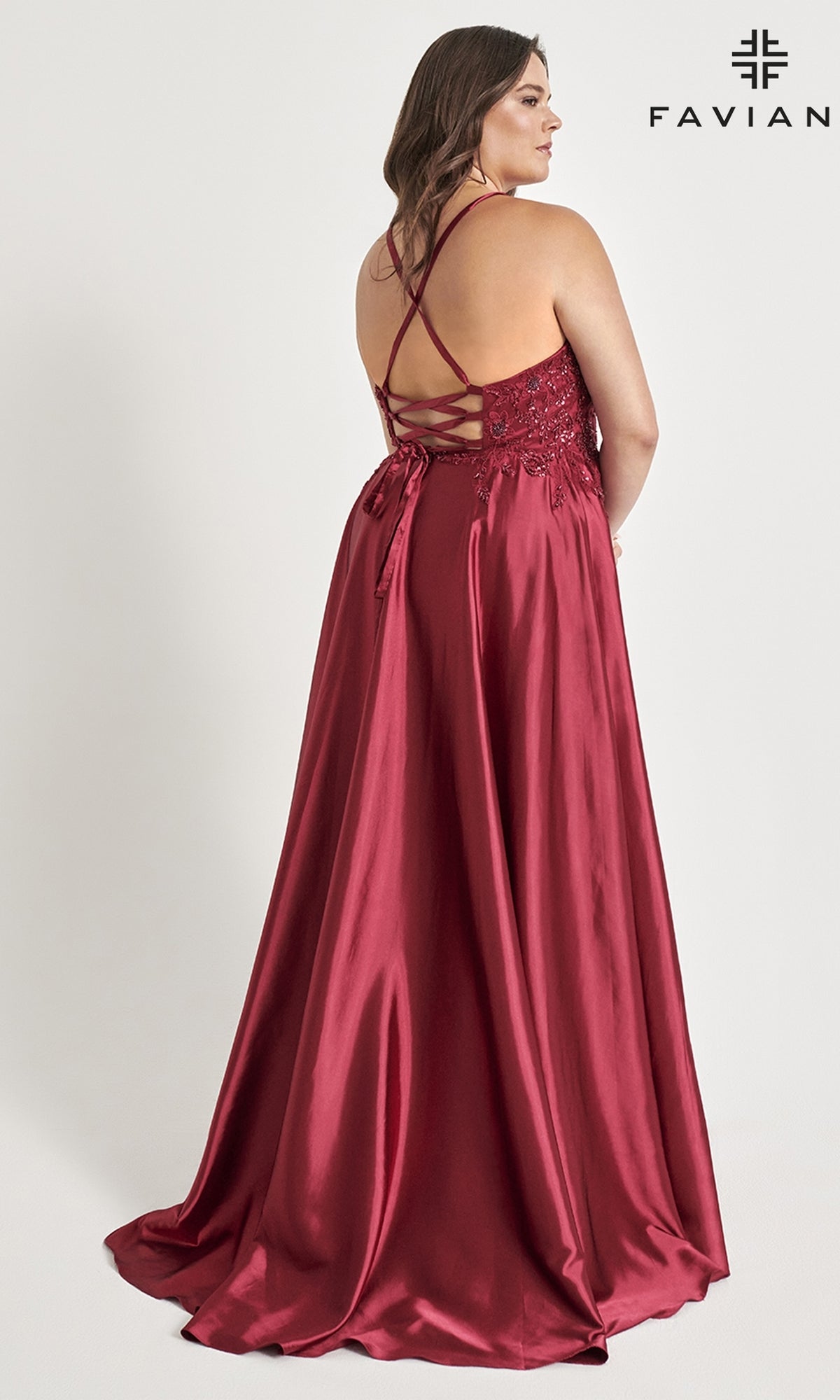 Corset-Back Faviana Plus-Size Prom Dress
