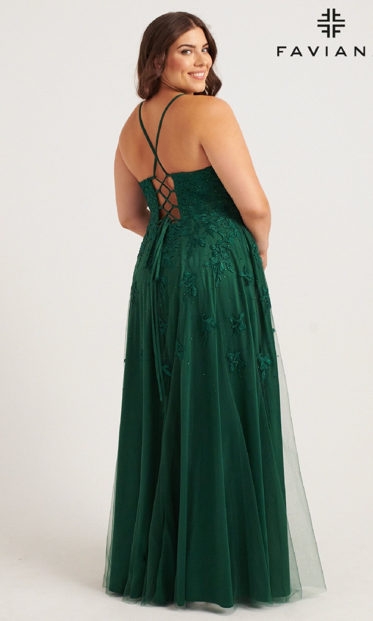 Long Plus-Size Prom Dress: Faviana 9552