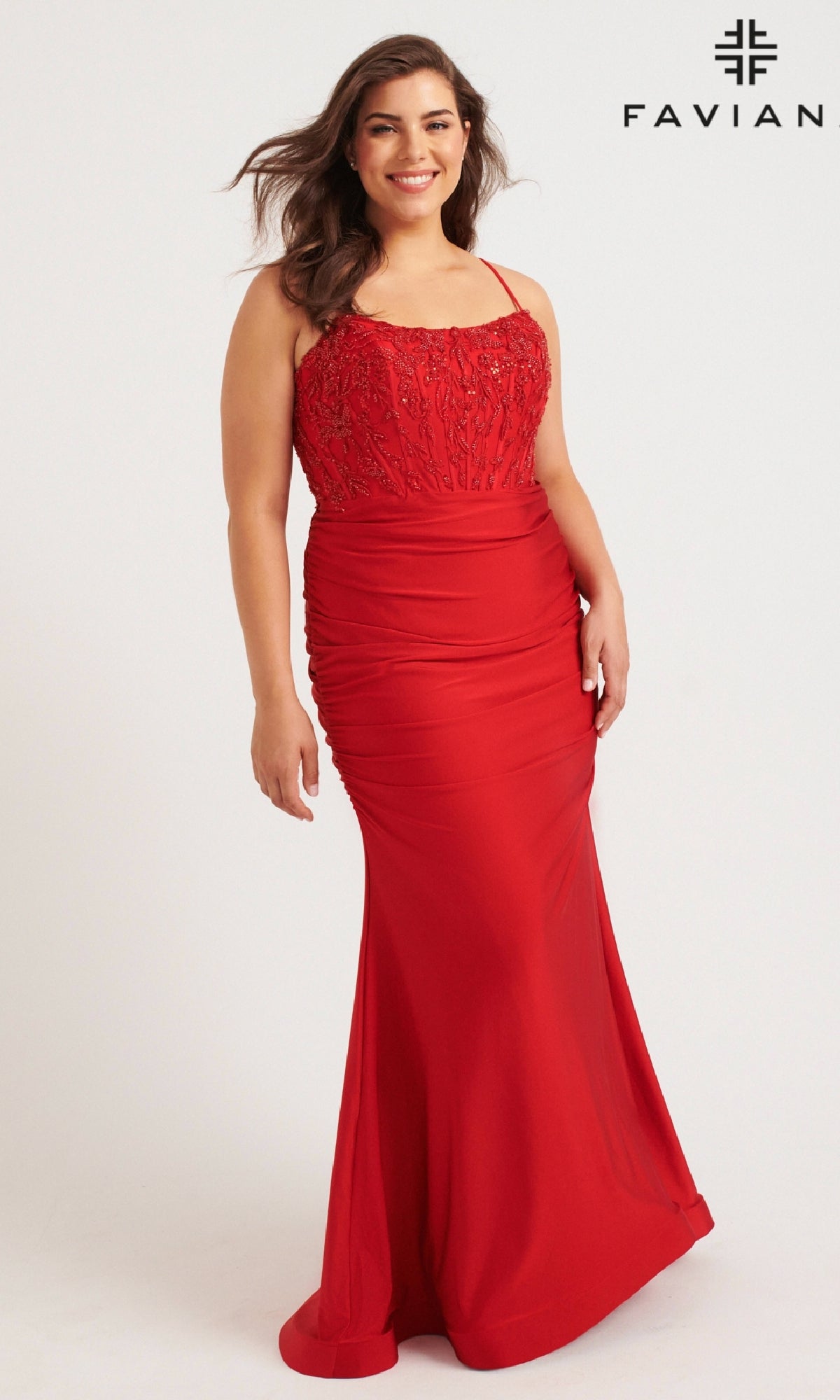 Plus-size Long Prom Dress with Beaded Corset – PromGirl