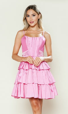 Poly USA 9590 Short Homecoming Dress Pink / Large
