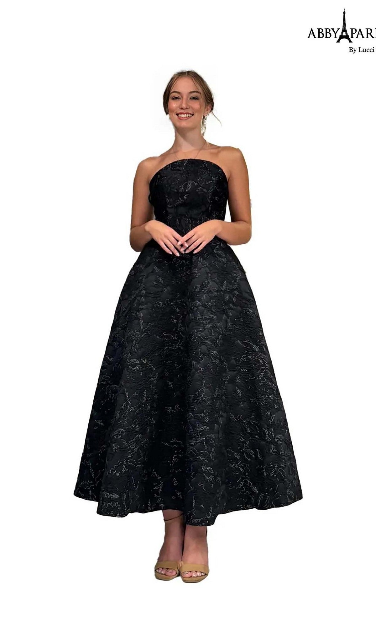 Abby Paris 96086 Long Prom Dress Ivory / 6
