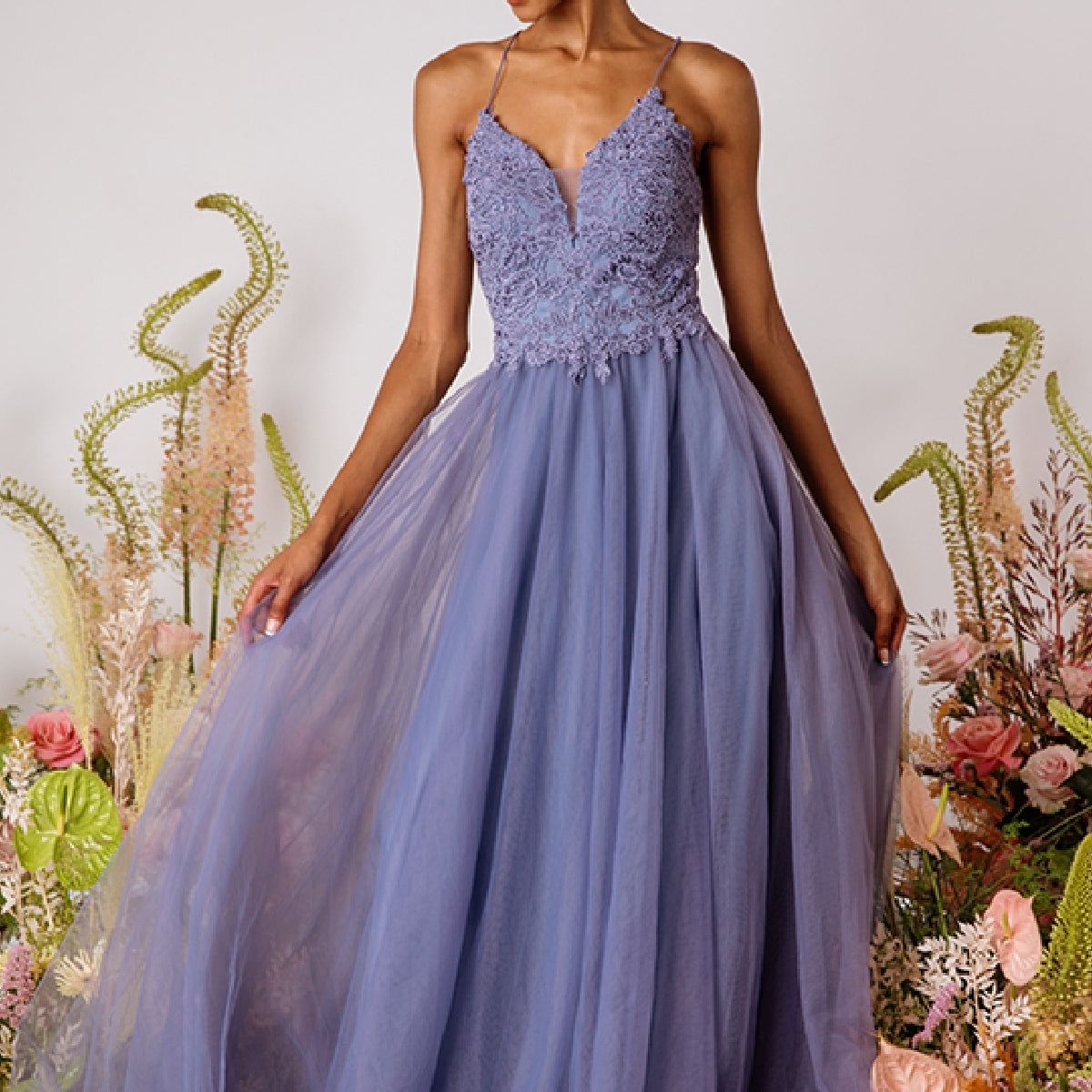 Eureka 8030 Lace Off-the-Shoulder Long Formal Dress main image 0