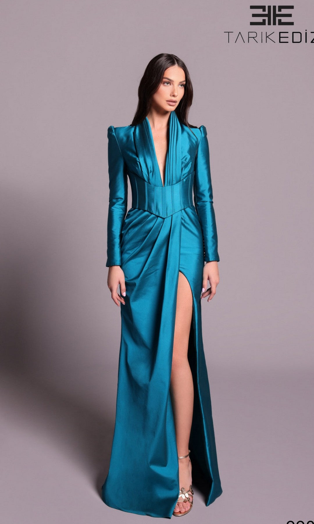 turquoise long formal dress Turquoise Strapless Pleated Tulle Custom-made Trumpet Prom Formal Gown