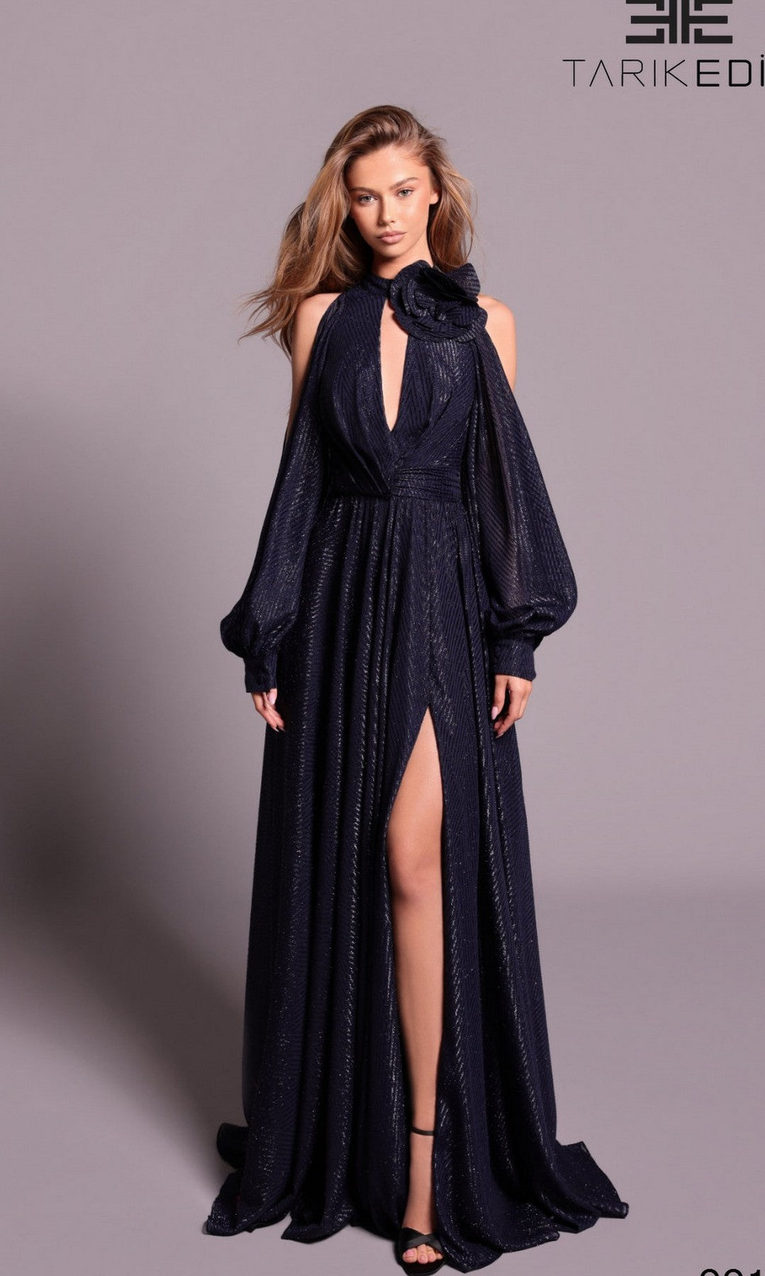 Tarik Ediz 99140 Long Formal Dress Navy / 8