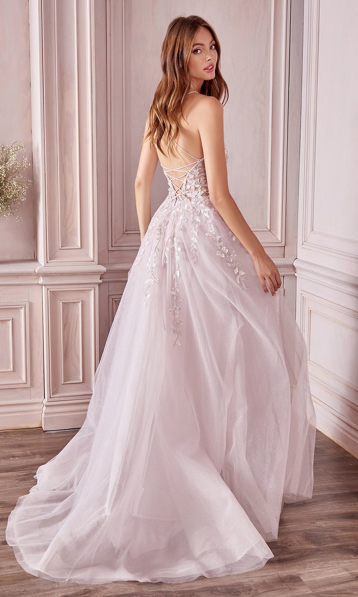 Pale Pink Embroidered Ball Gown A1019