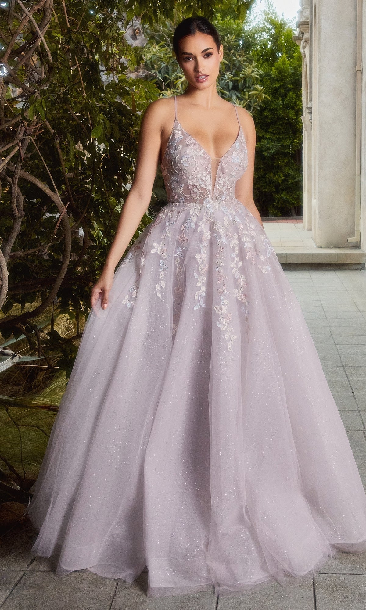 Pale Pink Embroidered Ball Gown A1019