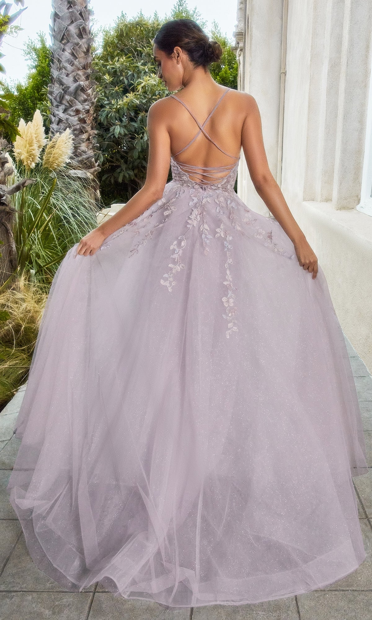 Pale Pink Embroidered Ball Gown A1019