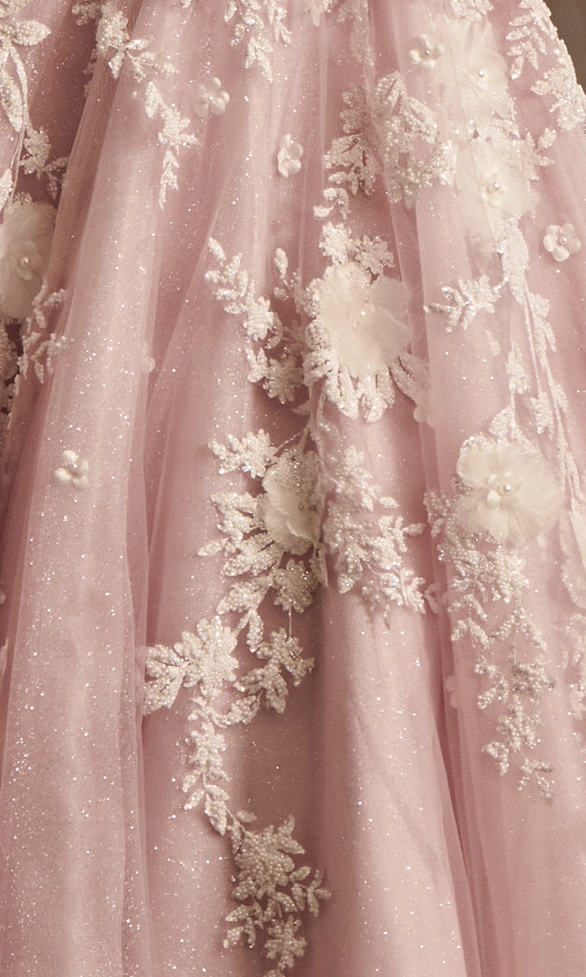 Plunging V-Neck Long Floral Prom Ball Gown A1028
