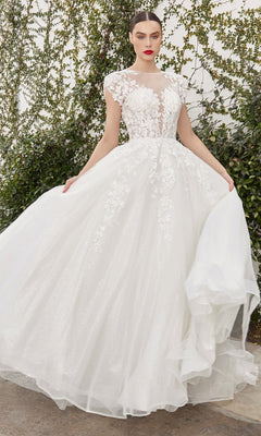 lace beautiful wedding dresses Regal Lace A-Line Wedding Dress with Full Sleeves Plus Size Size 16 main image 1