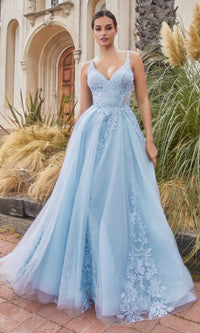 Long A-Line Beaded Prom Dress with Pockets A1125