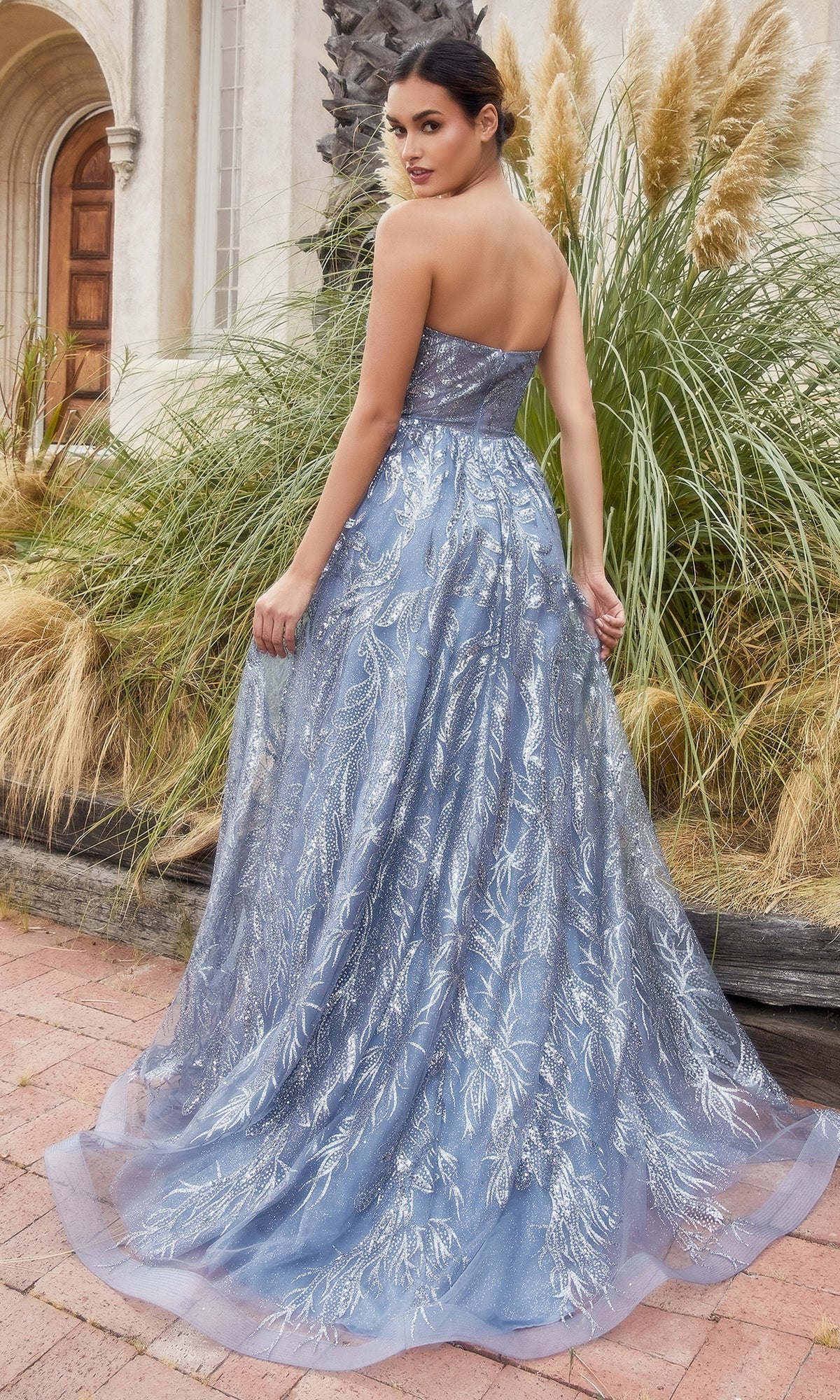 Strapless Long Prom Ball Gown with Capelet  A1174