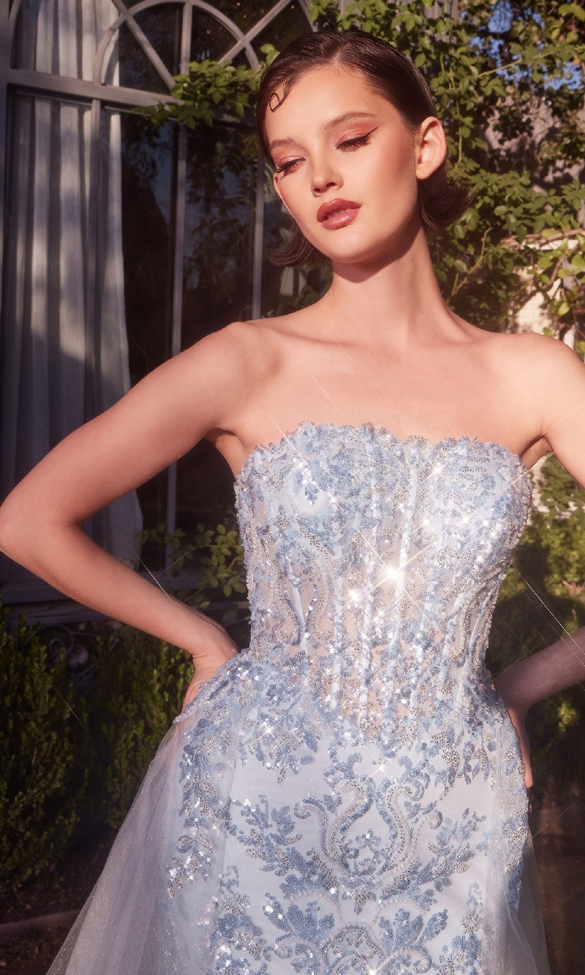 Strapless Sequin Prom Gown: Andrea & Leo A1365