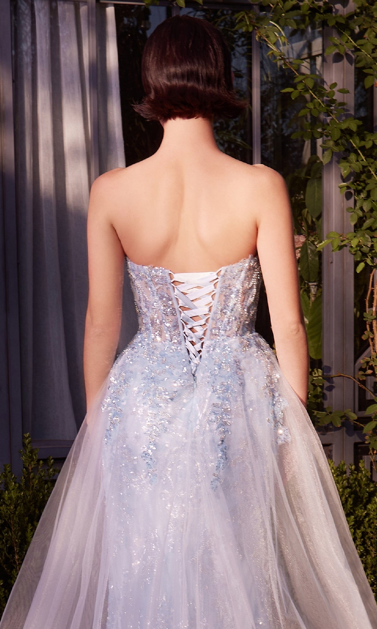 Strapless Sequin Prom Gown: Andrea & Leo A1365 Champagne / 4
