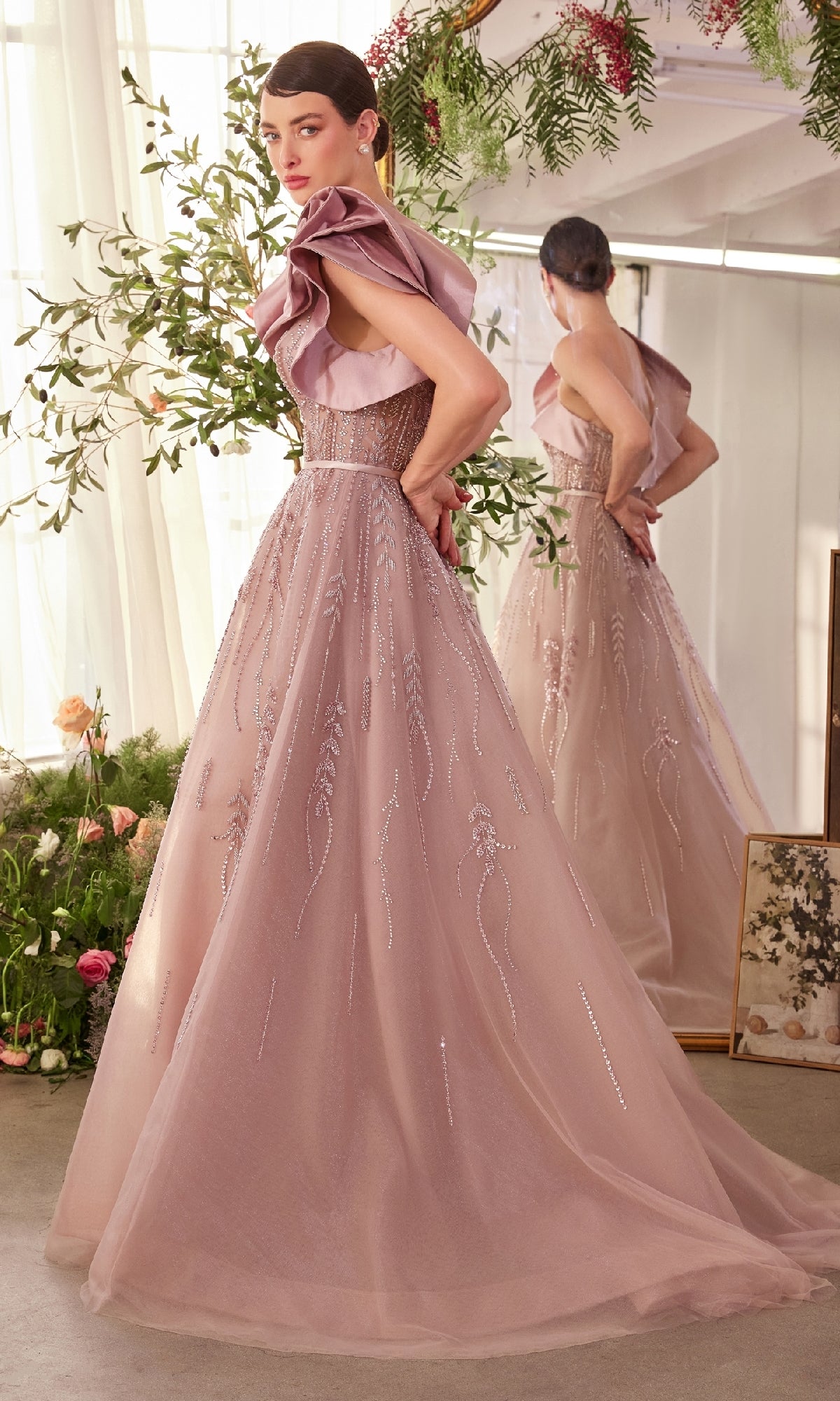 Andrea and Leo A1373 Long Mauve Pink Prom Dress– PromGirl