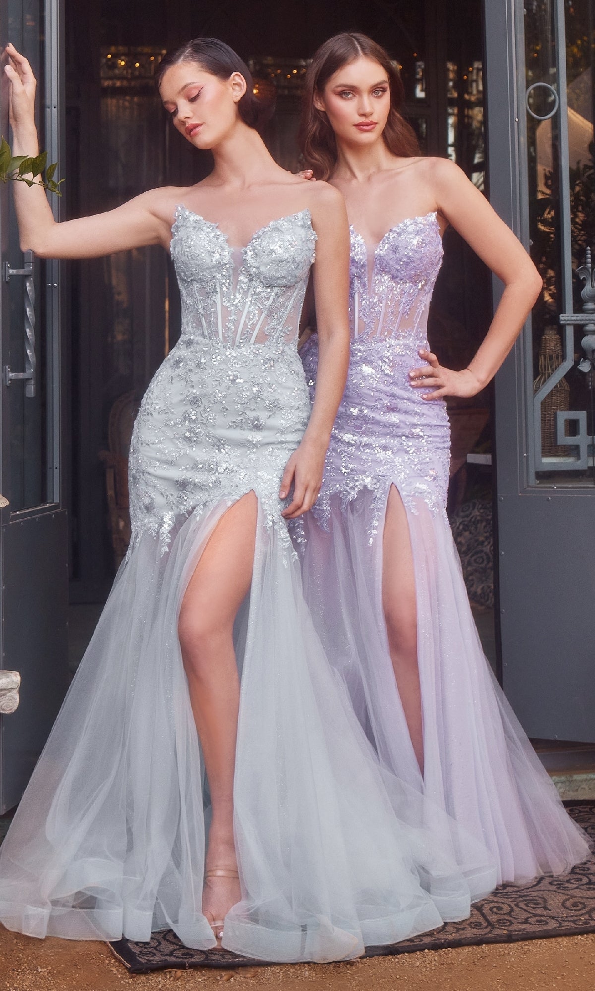 Strapless Mermaid Prom Dress: Andrea & Leo A1388 Light Blue / 2
