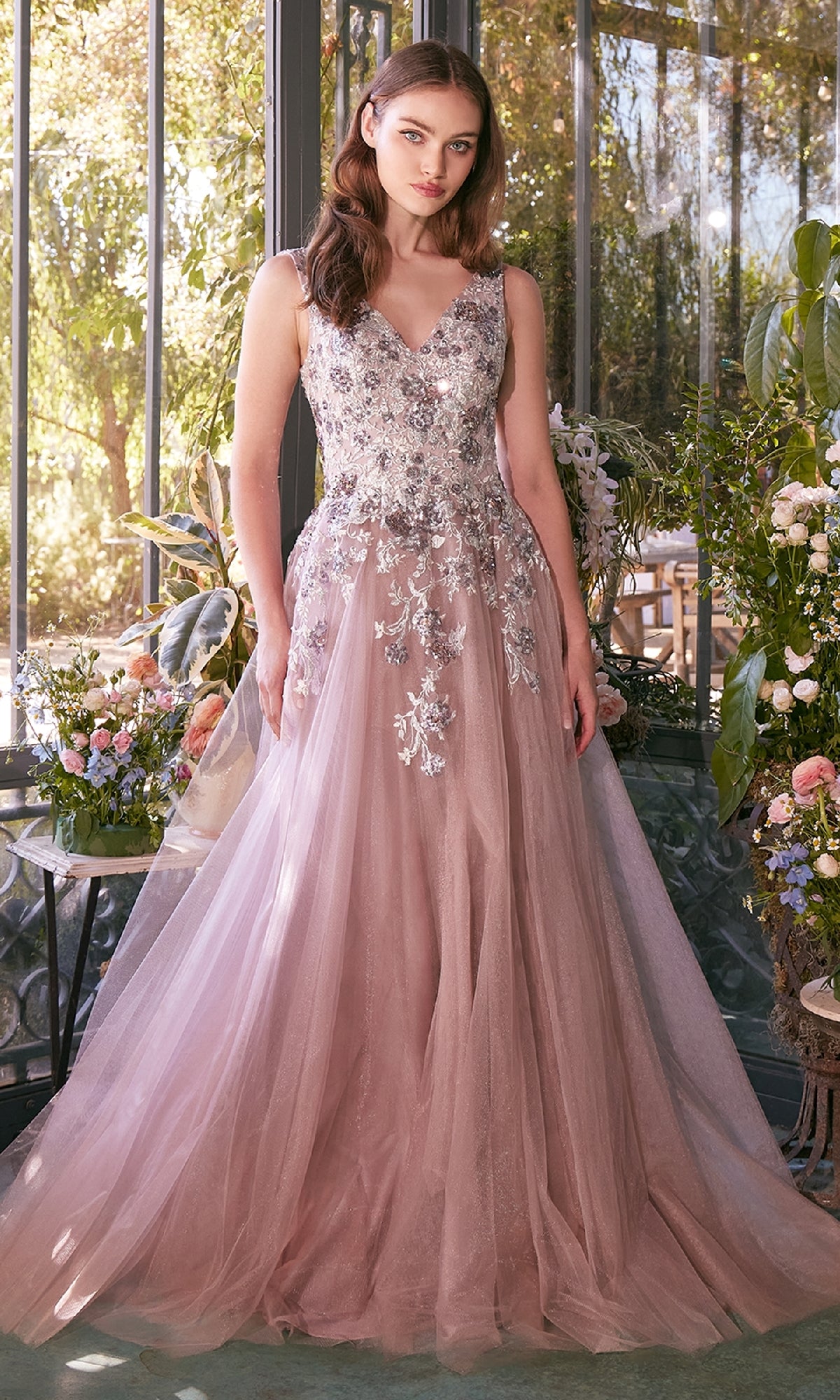 Andrea and Leo A1401 Long Prom Dress Dusty Mauve / 6 Andrea and Leo A1401 Long Prom Dress Dusty Mauve / 6